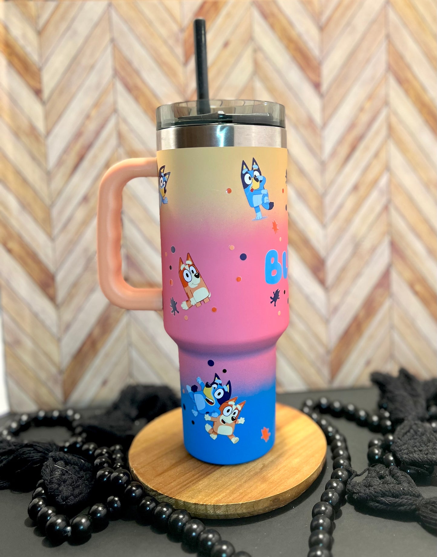 40 oz Ombré Bluey Tumbler
