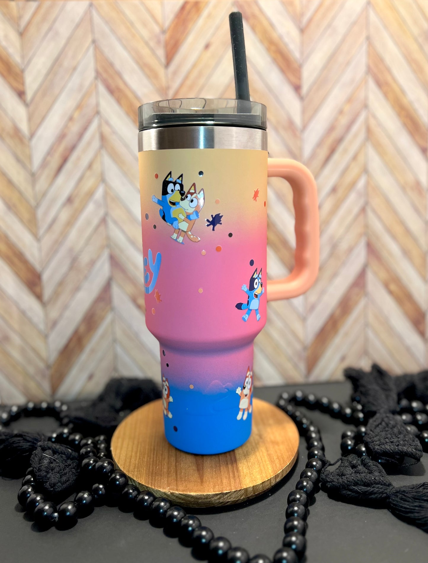 40 oz Ombré Bluey Tumbler