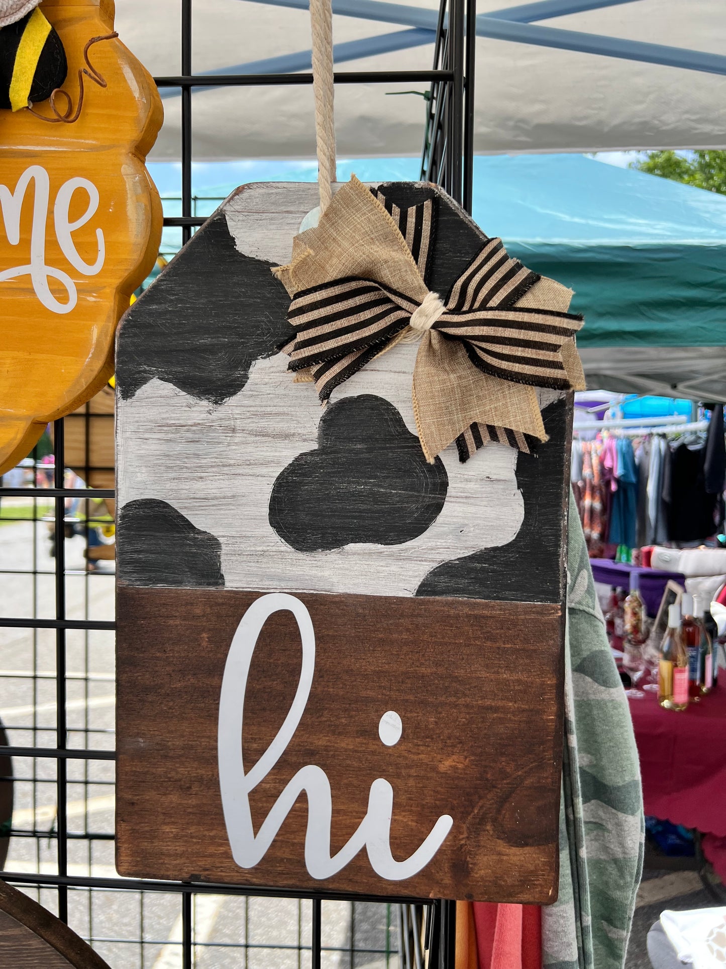 Cow Print Hi “Tag” Door Hanger
