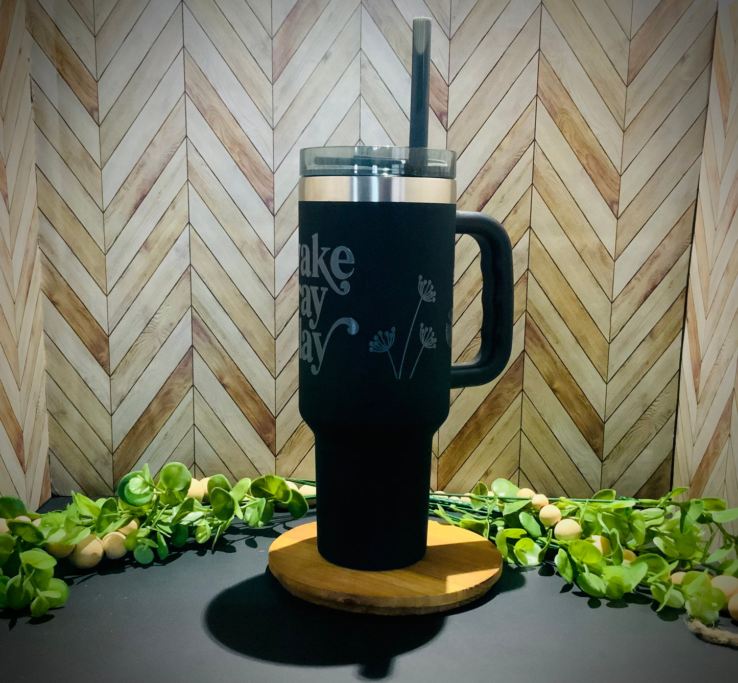 40 oz Black Wake, Pray, Slay Tumbler